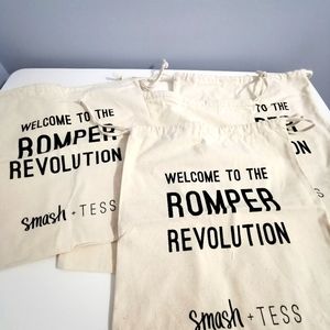 4 Drawstring Canvas Smash & Tess Bags